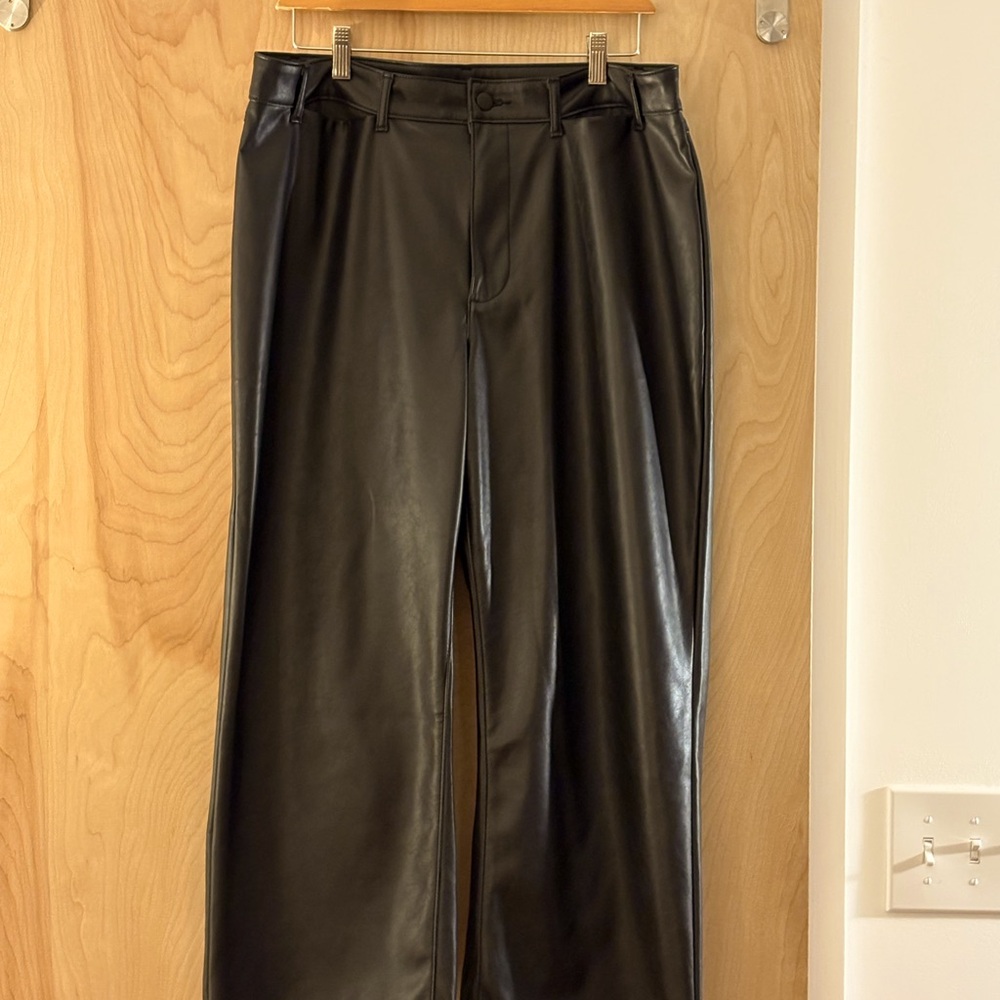 Faux Leather Old Navy Wide-Leg, Cropped Pant